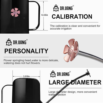 Watering Can Indoor for House Plants Small Watering cans with Long Spout Flower Model Sprinkler Head 1.2L (Black Coffee, 1.2L)