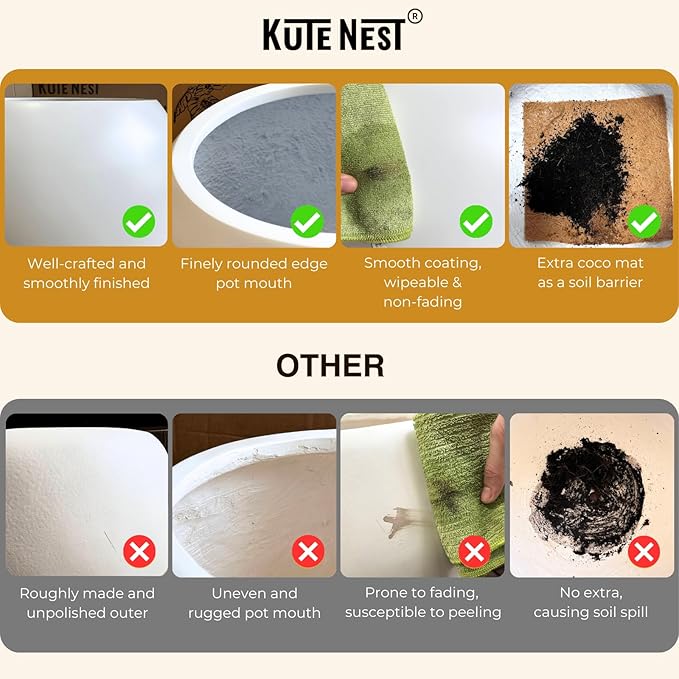 Globo Large Fiberstone Plant Pot, Large Planters for Indoor Plants, Outdoor Planters for Porch (Red, 16" D x 12.8" H)