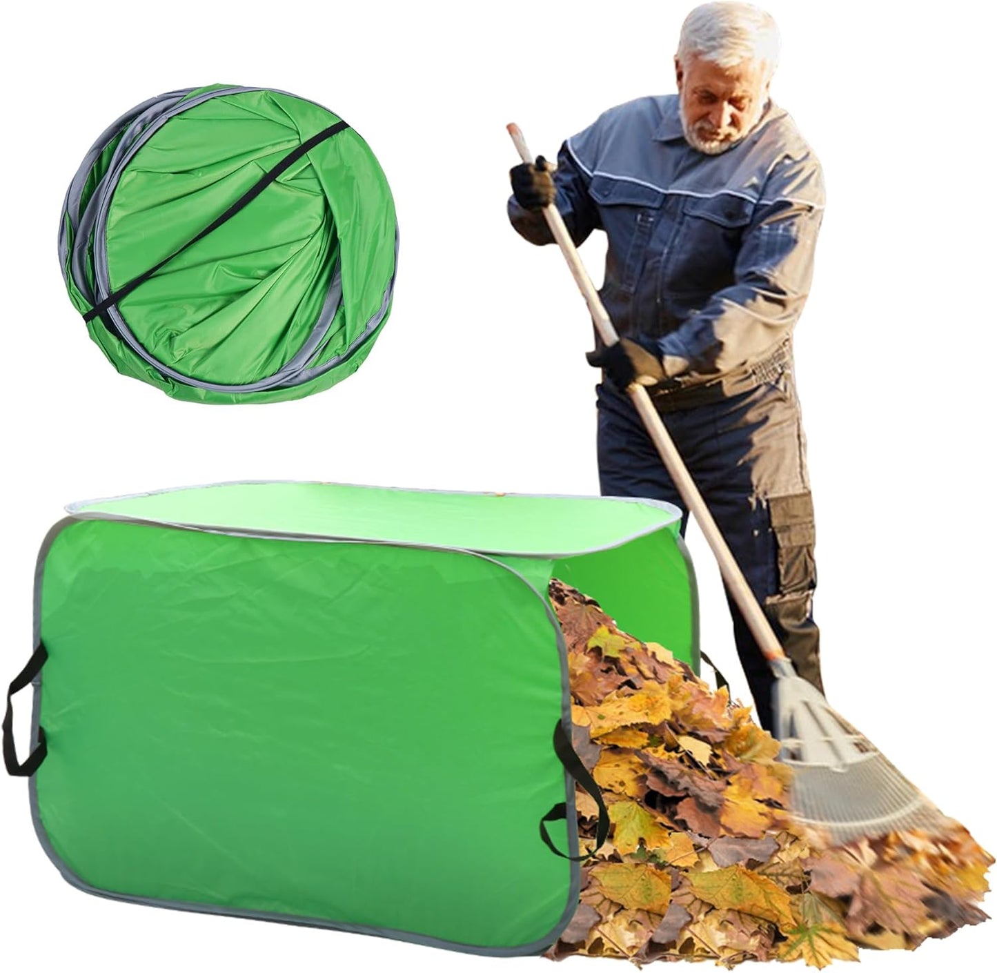 80 Gallon Leaf Collector Bag, Collapsible Trash Can Yard Waste Bag, Portable Pop Up Leaf Bags, Reusable Yard Garden Bags for Leaves Lawn Trash