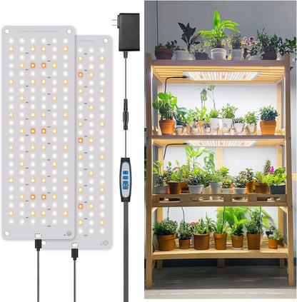 Grow Lights for Indoor Plants, 276 LED Full Spectrum Plant Light for Indoor Growing Seed Starting, 2 Pack Slim Grow Lamp with UL Adapter, 6/12/16H Timer, 3 Light Modes, 5 Dimmable