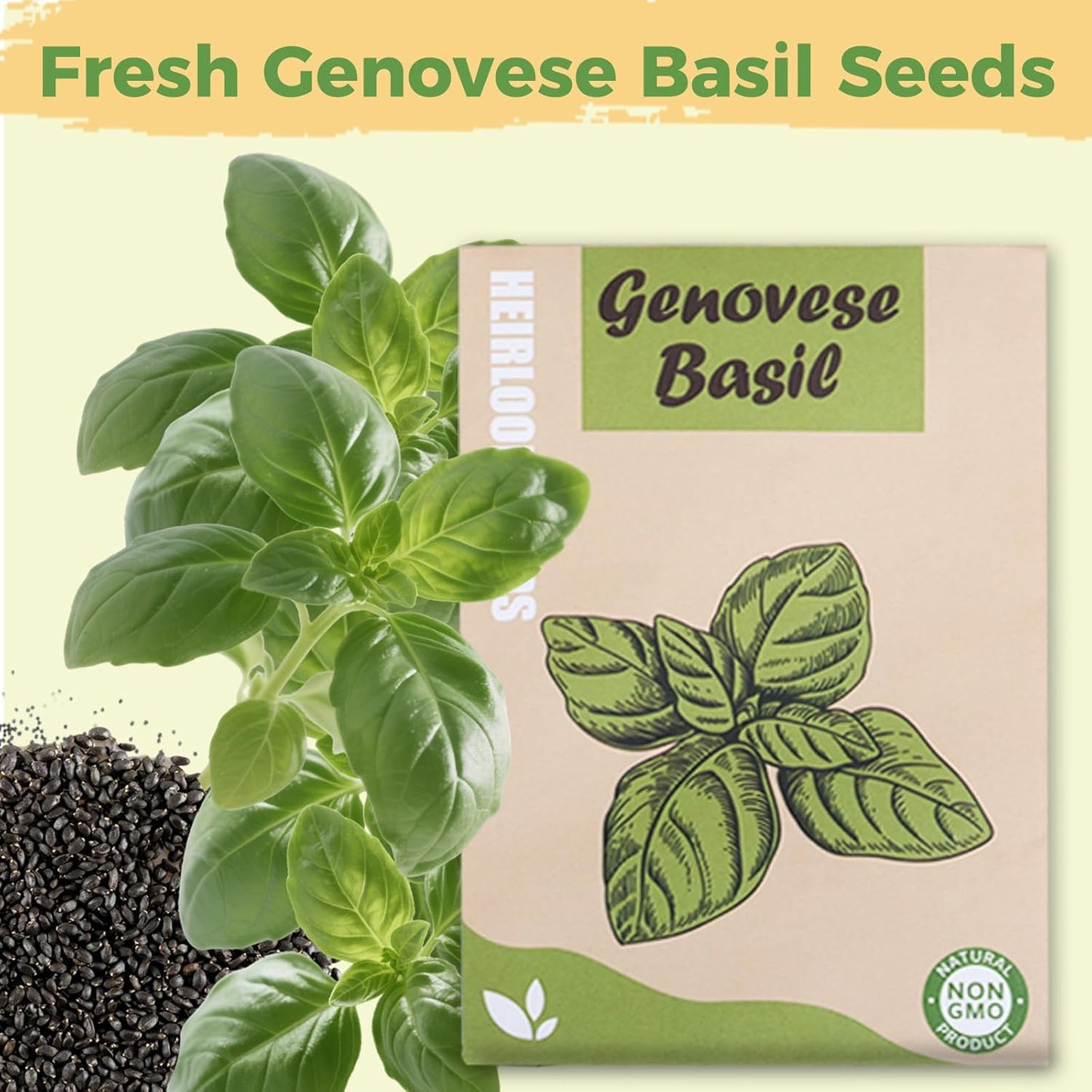 Basil Seed Pods Kit Hydroponic - Refill Herb Pod for All Indoor Garden, 8 Grow Pods with Seeds of Genovese Basil, Compatible with All Hydroponics Growing Systems