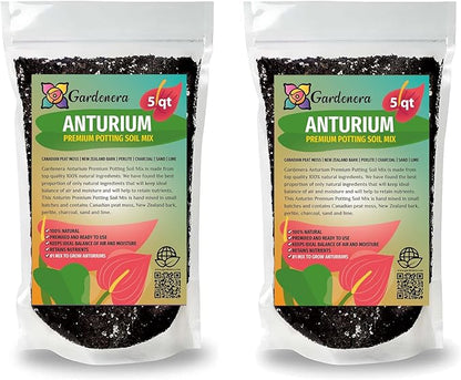 Gardenera Anthurium Potting Mix - Crafted for Superior Performance and Colorful Blooms - 10 QUARTS