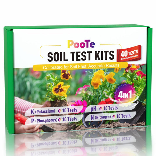 Soil Test Kit - 4-in-1 Soil Testing Kit with Test Tube & Tablets - 40 Tests Upgraded Accurate Tester for pH Nitrogen Phosphorus & Potassium in Garden Lawn Yard Vegetable