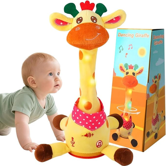 Dancing Talking Giraffe Toy, Singing Musical Giraffe Plush Tummy Time Toys with Volume Adjustment, 10 Children's Songs Light Up Toys, Repeating What You Say, Baby Toys for Boys Girls
