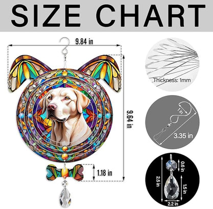 Labrador Retriever Dog Ears Wind Spinner, Labrador Retriever Wind Spinner Hanging for Yard and Garden