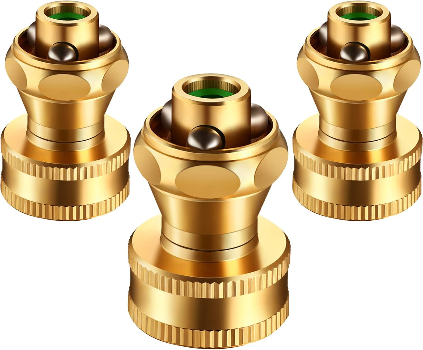 3 Pack Brass Nozzle Power Brass Hose Nozzle, Adjustable Twist Sprayer for Garden