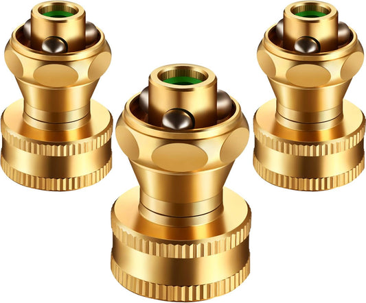 3 Pack Brass Nozzle Power Brass Hose Nozzle, Adjustable Twist Sprayer for Garden
