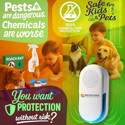 CORE 29 Ultrasonic Pest Repeller, 6Pack – Indoor Plug-In Pest Control, Up to 1600 sq ft per Unit, Chemical-Free Mouse Rat Roach Ant Spider Flea Mosquito & Ultrasonic Bat Repeller with Soft Night Light