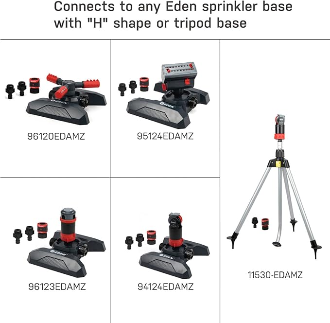 Eden 16030 5 Pattern Turbo Gear Drive Rotary Sprinkler Head Plus One-Direction Misting System for Lawn and Garden, 360 Degree Coverage