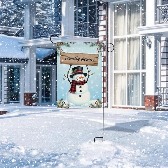 Custom Winter Garden Flag for Outdoor Personalized Winter Yard Flags Decor Customized Flag Add Your Own Picture/Text House Lawn Banner Double Sided Home Wall Decoration 12.5x18 28x40