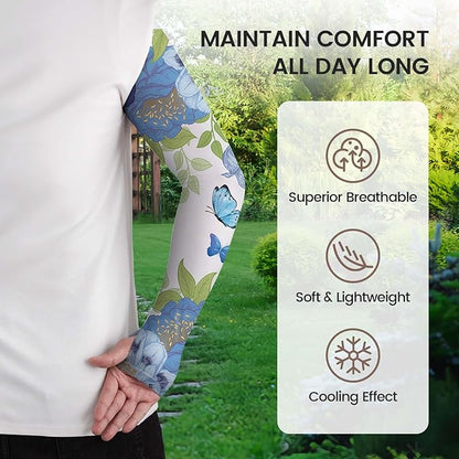 Gardening Sleeves Farm Sun Protection Arm Cooling Sleeves Thorn Proof Garden for Women Men with Thumb Hole