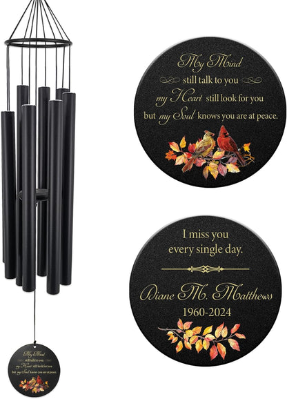Personalized 36" Memorial Wind Chimes for Outside, Sympathy and Bereavement Gift for Loss of Loved One, A Thoughtful Remembrance of Mother, Father or Husband for Garden and Patio