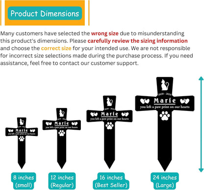 Personalized Dog Grave Marker Outdoor | Engraved Pet Grave Marker with Custom Name and Years, Weatherproof Graves Available in Many Sizes & Colors