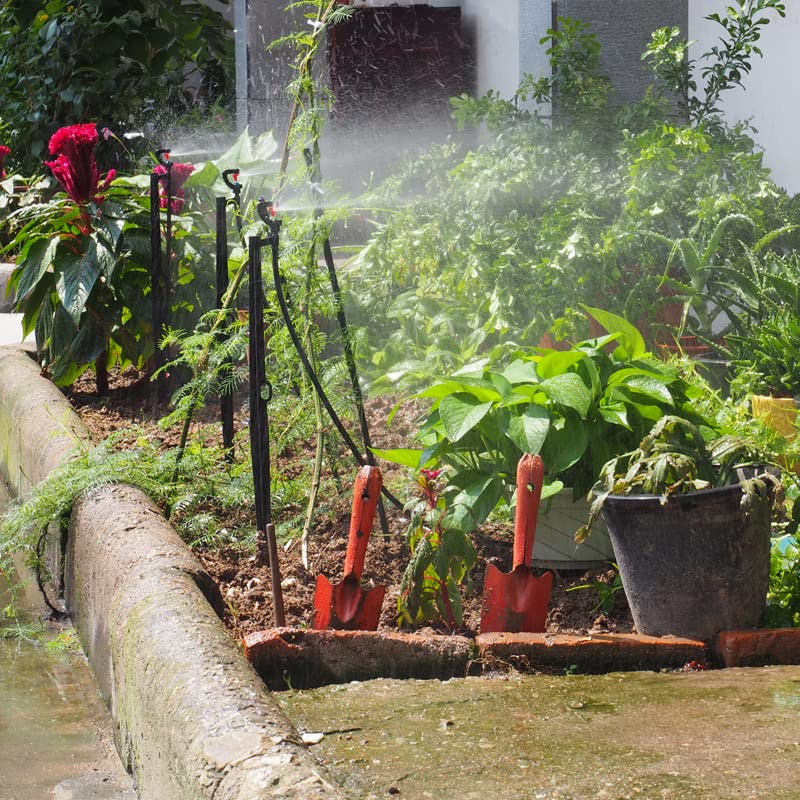 Drip Irrigation Micro Spray Nozzles: 12 pcs 180° Half Circle Pattern Sprayer Heads for Home Garden Lawn Vegetable Farm Automatic Watering System