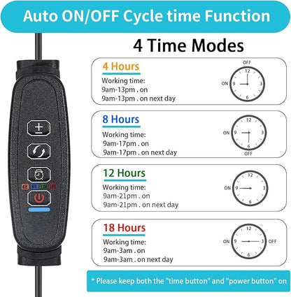 Black Grow Lights for Indoor Plants, 126LEDs Clip Plant Lights, Full Spectrum LED Plant Growing Lamps with Flexible Gooseneck，4/8/12/18H Timer, 3 Spectral Modes, 10 Dimmable Levels，3 Head 1 Pack