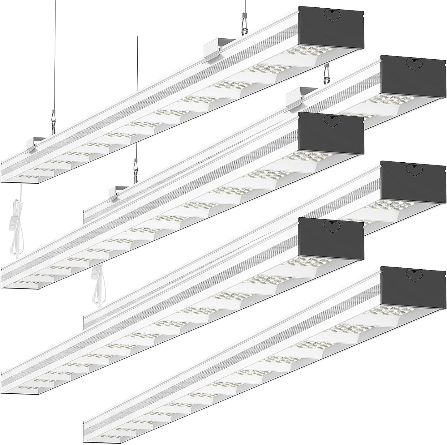 4FT LED Shop Light, 50W, 6000LM, 5000K Daylight, Linkable 4 Foot LED Light Fixture for Garage, 48 Inch Linear LED Light for Workshop, Utility Shop Lights, Suspended & Flush Mount, 6 Pack