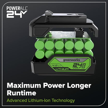 Greenworks 48V (24V x 2) 17" Cordless (Push) Lawn Mower (125+ Compatible Tools), (2) 4.0Ah Batteries and Dual Port Rapid Charger Included