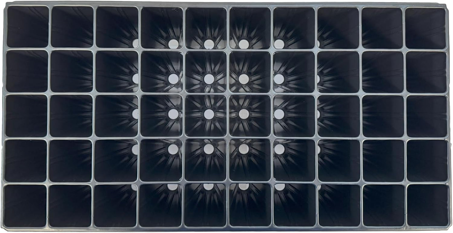 50 Cell Seedling Plastic Nursery Trays, 10 Pack, Thick Durable Germination Plug Trays, 500 Cells Reusable Plant Propagation
