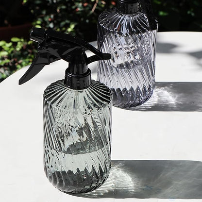 OFFIDIX Fine Mist Plant Mister,Handheld Pressure Glass Spray Bottles,0.45L/15.22oz Watering Can with Adjustable Nozzle for Outdoor Indoor Gardening and Cleaning Work(Diagonal Light Green)