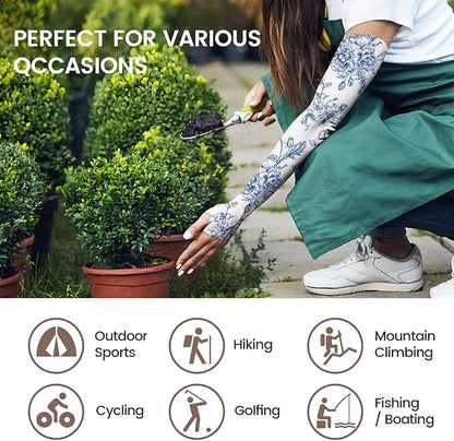 Gardening Sleeves Farm Sun Protection Arm Cooling Sleeves Thorn Proof Garden for Women Men with Thumb Hole