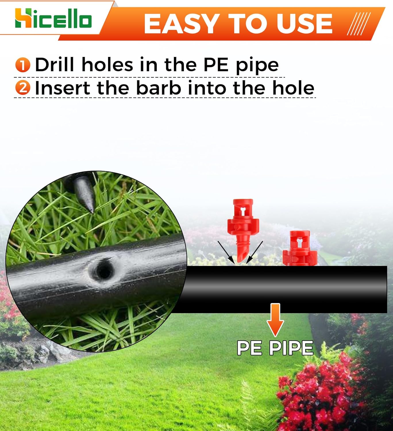 250PCS 360 Degree Misting Nozzle Irrigation, Sprinklers Sprayer for Garden Irrigation System, Micro Sprayer Refraction Automizing Drippers