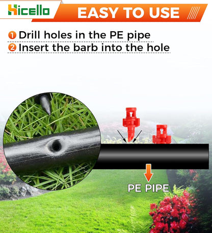 250PCS 360 Degree Misting Nozzle Irrigation, Sprinklers Sprayer for Garden Irrigation System, Micro Sprayer Refraction Automizing Drippers