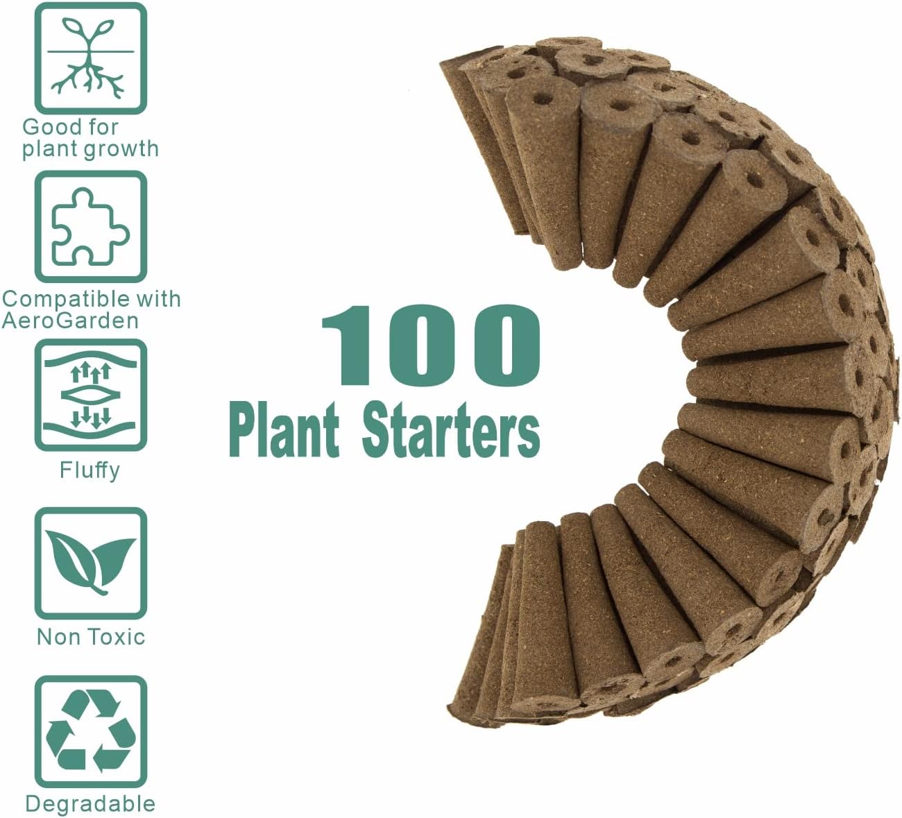 Grow Sponges 100 Pack, Hydroponics Sponge Compatible with Aerogarden, iDOO