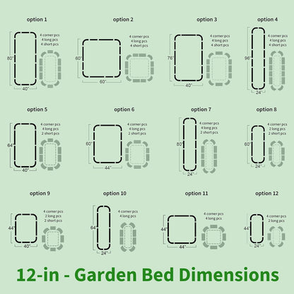 Olle Galvanized Planter for Vegetables 12-in-1 Large Metal Raised Bed Gardening Kit for Outdoors 32" Tall Size 5X5 Feets 8X2 Feets 4x8 Raised Garden Bed, Ivory