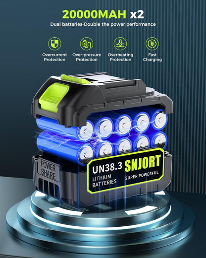 Leaf Blower Cordless with Battery and Charger,800,000 RPM,Extended Nozzle,Lightweight Handheld Design,Blower for Patio Cleaning,car Blowing Water,Blowing Leaves and Dust (Emerald Green