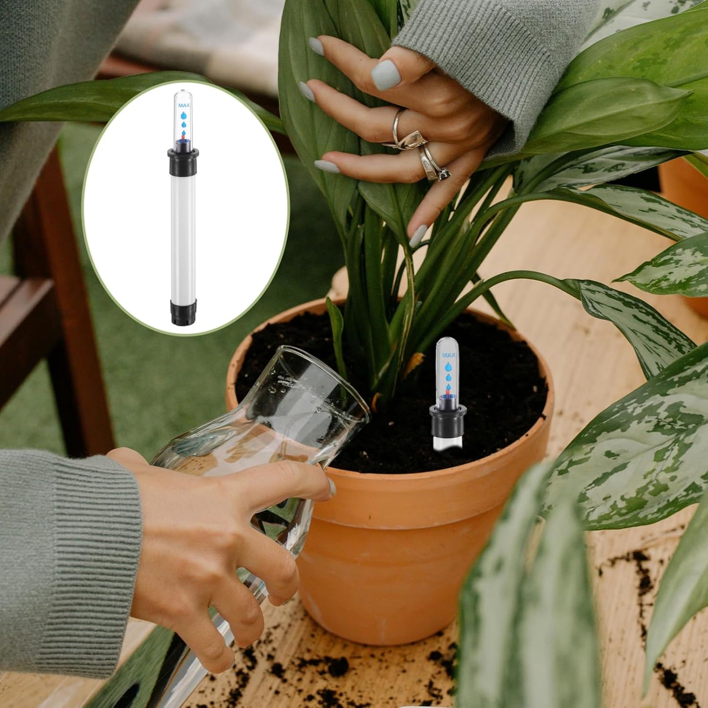 DOITOOL Flower Pot Water Level Indicator: 4PCS Water Shortage Reminder Level Gauge Moisture Moisture Indicator for Plants - 6.5 inches
