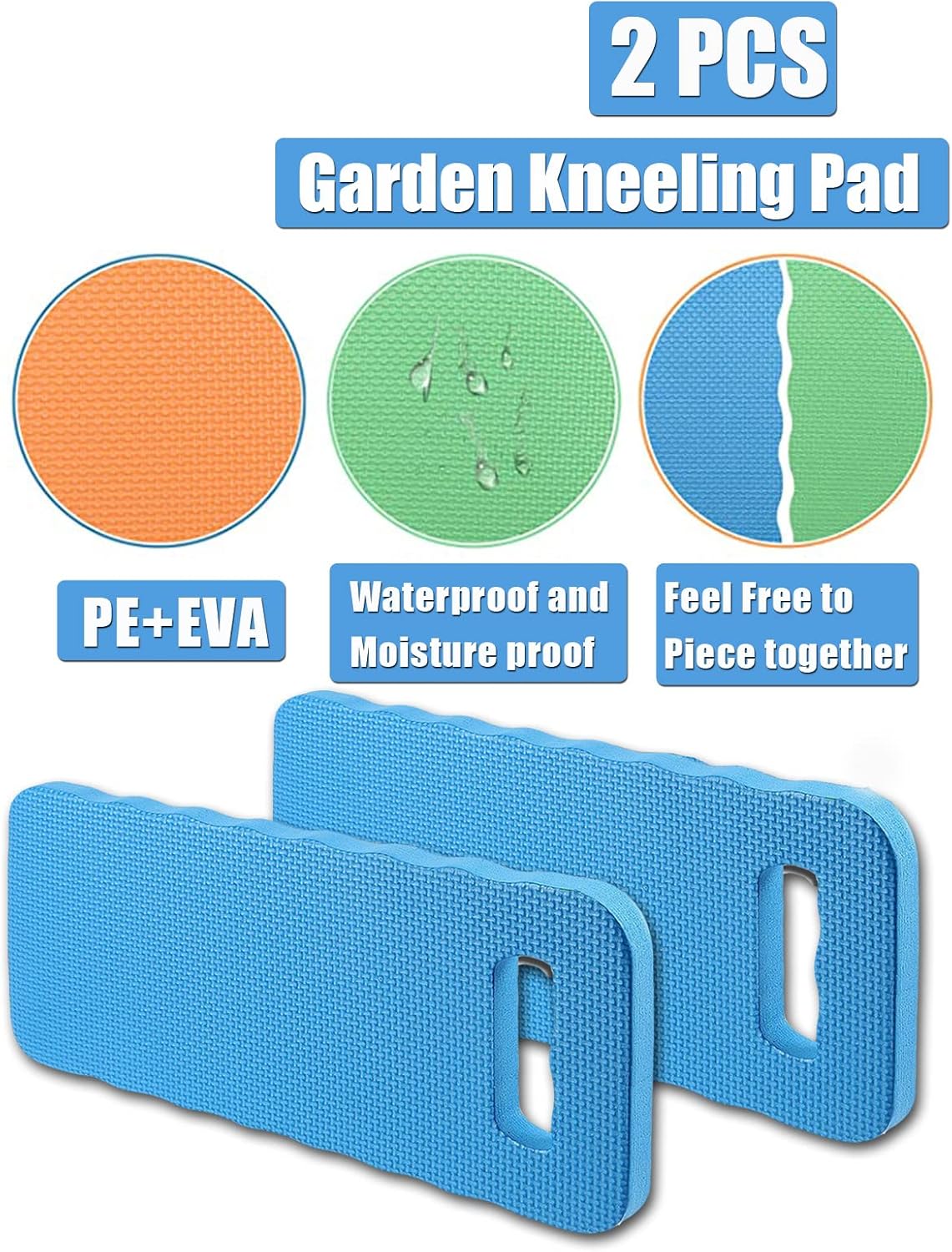 YWSHF 2 PCS Garden Kneeling Pad,Knee Mat Waterproof Foam Knee Pads for Gardening,Cleaning,Baby Bath,Yoga,Praying and Exercise 15.745'' x 7.09'' x 0.79''