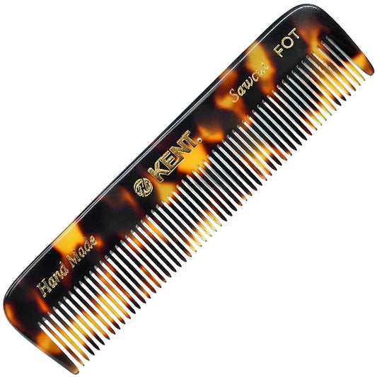Kent FOT TY Fine Tooth Comb for Men - Handmade Pocket Comb for Travel, Styling, Fine or Thinning Hair, Mustache and Beard Care Handpolished Saw-Cut Made in England