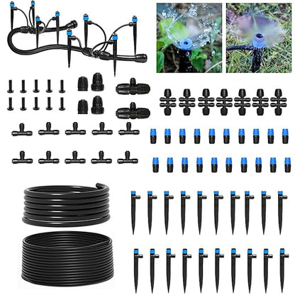 Drip Irrigation System for Garden, 262 ft Garden Watering System Drip Irrigation Kit, with 1/4" & 1/2" Tubing and 20pcs Sprinklers for Lawn Yard Flower Green Houses Plants