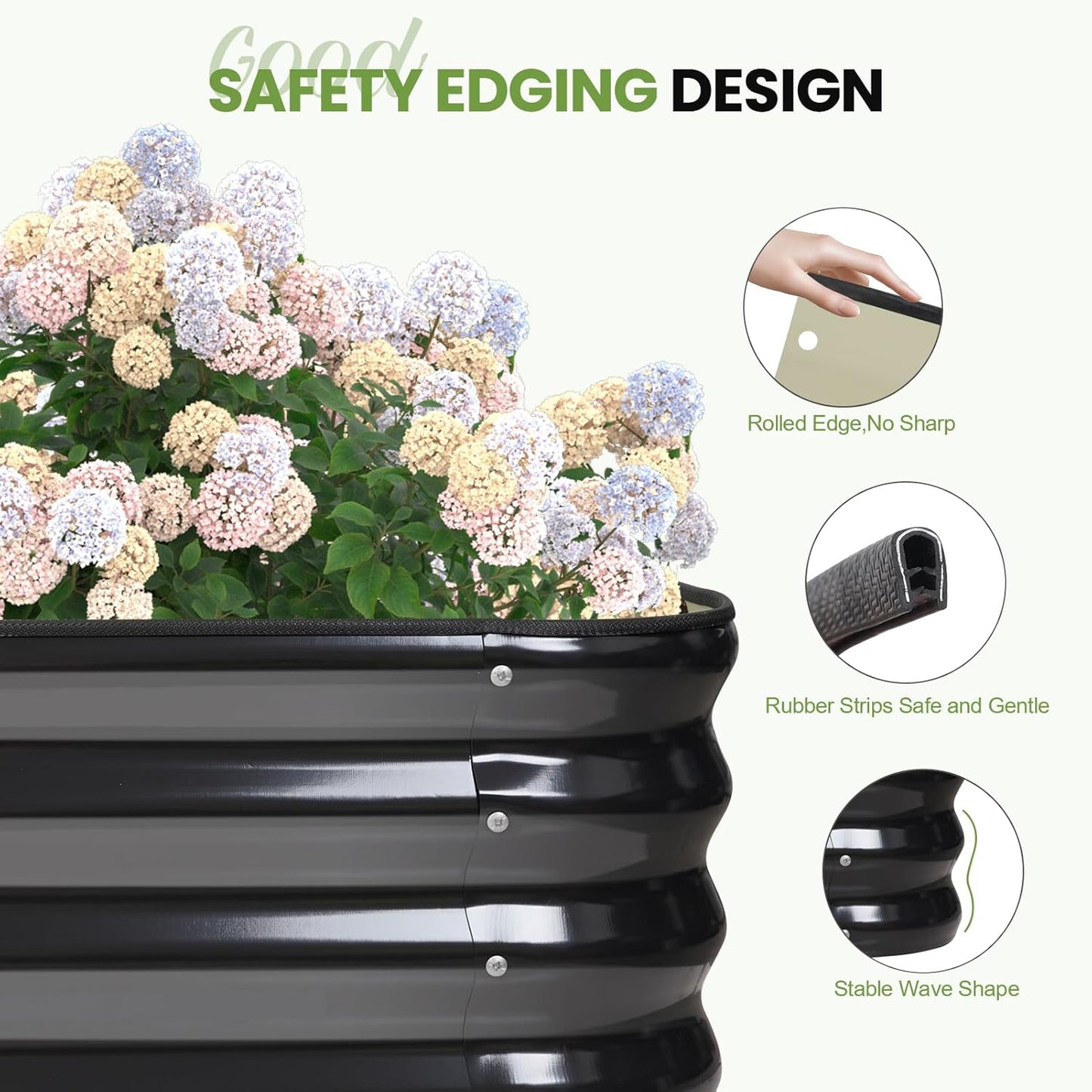 5-in-1 Adjustable Raised Garden Bed Kit | Galvanized Planter Boxes for Vegetables, Flowers | 12" Tall, Multiple Sizes (8x3x1ft, 9x2x1ft, 10x1x1ft, 6x5x1ft, 7x4x1ft) | Outdoor Metal Raised Bed, Grey