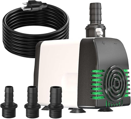 Pond Pumps 880GPH Submersible Water Pump with 10ft long cord for Fountains, Hydroponics, Ponds, Aquariums & More