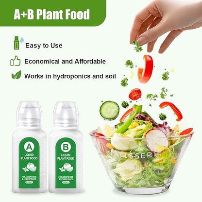 12 Pods Gourmet Herb Seed Kit Compatible with All Hydroponics, Hydroponic Growing Kit with Nutrient Solution, Seeds & Grow Sponges – Indoor Garden for Fresh Herbs & Vegetables (Nutrient & Lettuce)