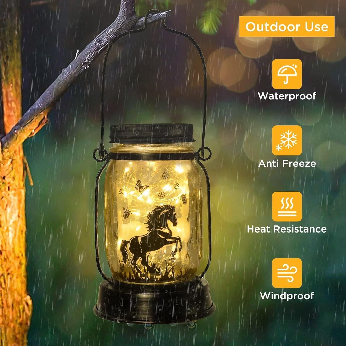 Horse Gifts for Women/Men Horse Lovers Solar Lantern Mom Birthday, Mothers Day, Christmas Gifts, Solar Garden Decoration Outside for Yard, Patio,Backyard,Porch