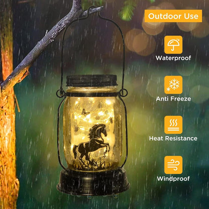 Horse Gifts for Women/Men Horse Lovers Solar Lantern Mom Birthday, Mothers Day, Christmas Gifts, Solar Garden Decoration Outside for Yard, Patio,Backyard,Porch