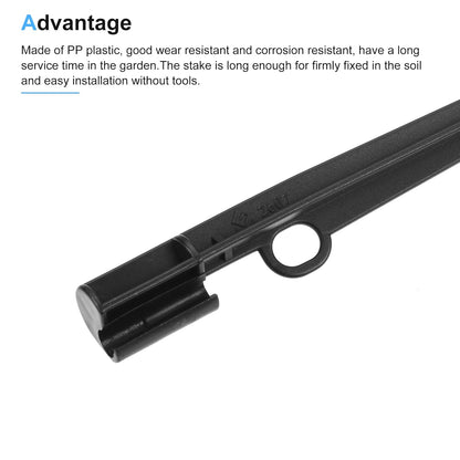 MECCANIXITY Irrigation Drip Support Stakes 200mm Length PP Plastic Black for 1/4" Tube Hose for Gardening Patio Lawn Pack of 10