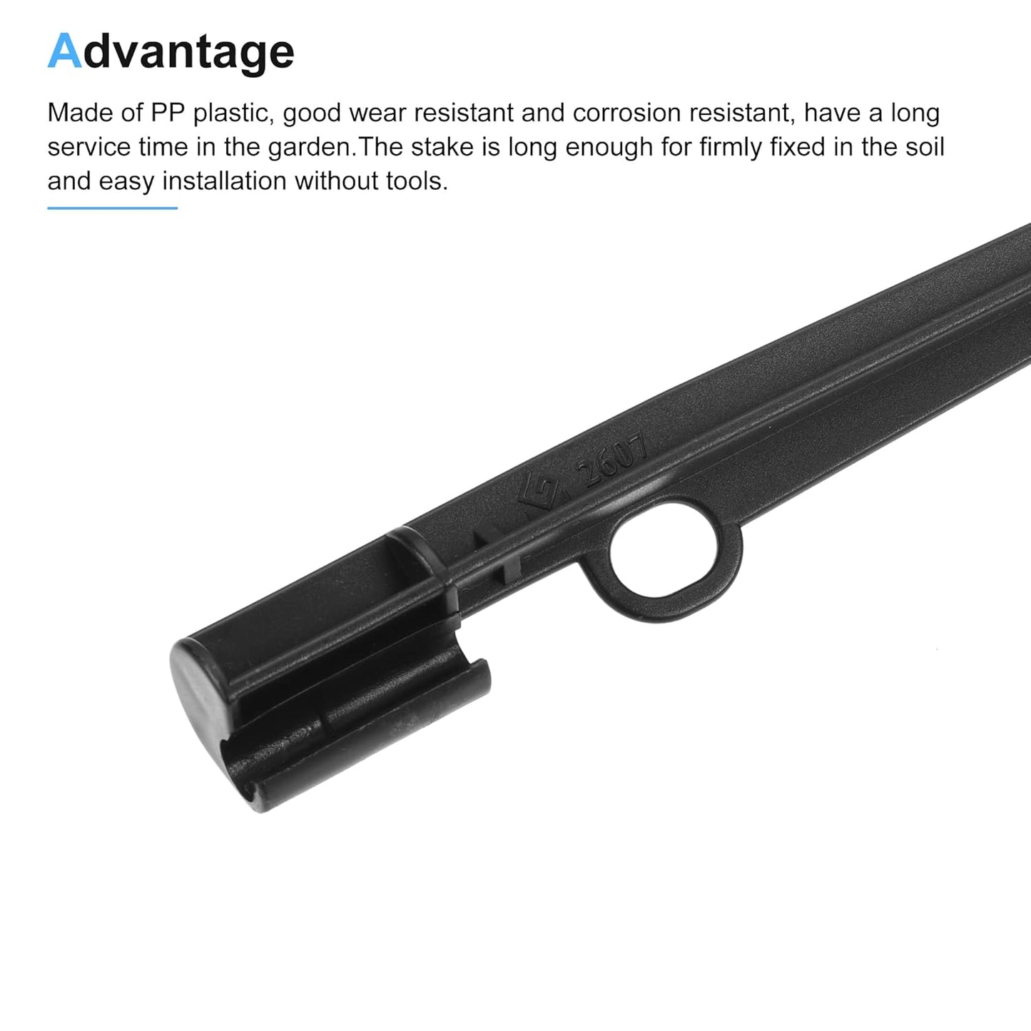 MECCANIXITY Irrigation Drip Support Stakes 200mm Length PP Plastic Black for 1/4" Tube Hose for Gardening Patio Lawn Pack of 25