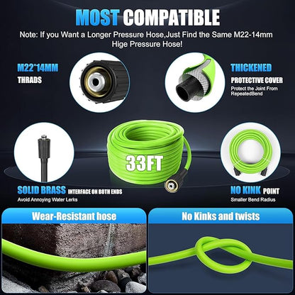 Professional Pressure Cleaner 5000 PSI,4.0 GPM Heavy Duty Power Cleaner with 4 Nozzles,Foam Cannon,33FT Hose and 500ml Soap Bottle for Home/Cars (Blue)