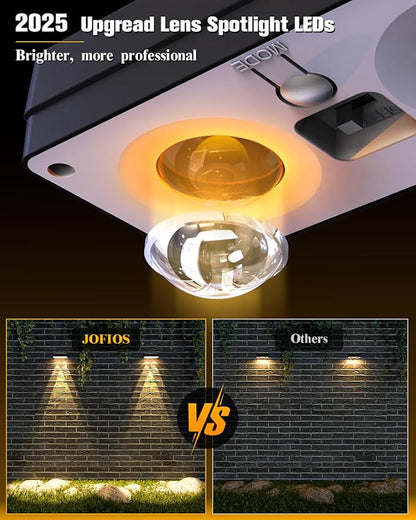 Solar Fence Lights 8 Pack, 50 Lumens Outdoor Fence Solar Lights with 12 Modes RGB Color Glow LED Solar Lights Outdoor Waterproof, Solar Lights for Patio, Backyard, Deck, Fence, Railing.