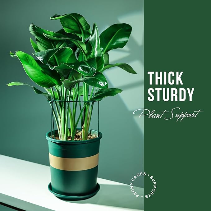 LEOBRO 12PCS Plant Supports, Peony Cages and Supports, Plant Stakes, Plant Support Stakes for Indoor Plants, Outdoor Plants, Monstera Hydrangea Support Cage, 10" W x 15.8" H