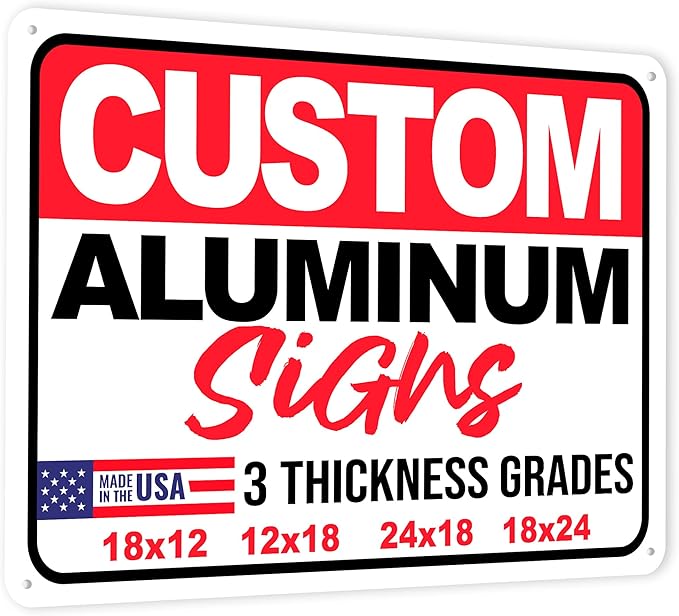 24x18" Custom Aluminum Sign with Text, Personalized Metal Sign for Outdoor, Customized Aluminum Signs for Business, Office or Home (Horizontal)