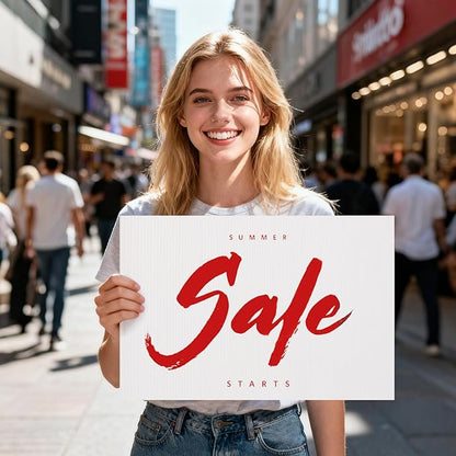 10 Pack Lawn Signs Corrugated Plastic 17x12 Inches Blank Yard Signs with Stakes for Yard Sale Sign Outdoor, Garage Sale, Open House, Estate Sale, Guidepost, Birthday Party