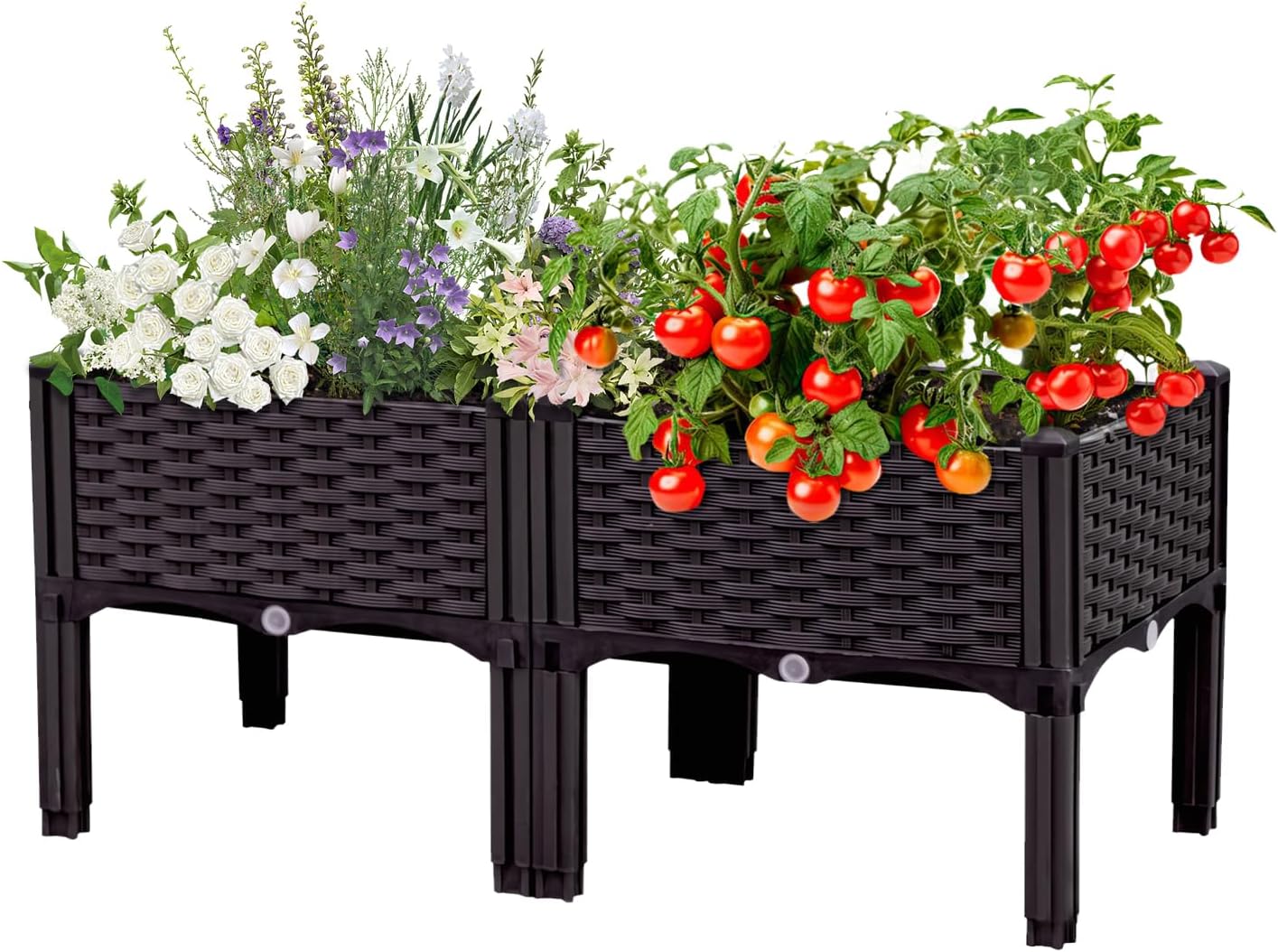 Raised Garden Bed with Legs, Large Planter Box Raised Garden Beds Outdoor, Rectangular Elevated Planter Box for Gardening Vegetables, Flowers, Fruits and Plants, 31.5"(L) x 15.7"(W) x 14.5"(H)