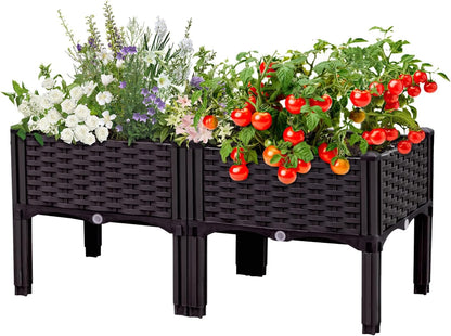 Raised Garden Bed with Legs, Large Planter Box Raised Garden Beds Outdoor, Rectangular Elevated Planter Box for Gardening Vegetables, Flowers, Fruits and Plants, 31.5"(L) x 15.7"(W) x 14.5"(H)