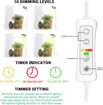 yadoker Plant Grow Light, LED Growing Light Full Spectrum for Indoor Plants,Height Adjustable, Automatic Timer, 5V Low Safe Voltage,Idea for Small Plant Ligh Sunflower Yellow YD-9YELLOW-8-1P