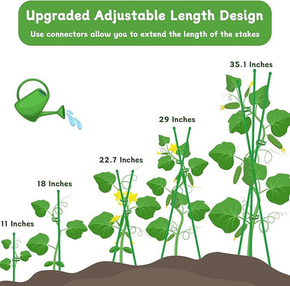 Plant Stakes,18Inch & 11Inch Plant Support Stakes,HAINANSTRY Adjustable Length Garden Stakes,Plant Stakes for Indoor and Outdoor Plants,Tomatoes/Beans/Orchid/Vegetable Stakes for Garden
