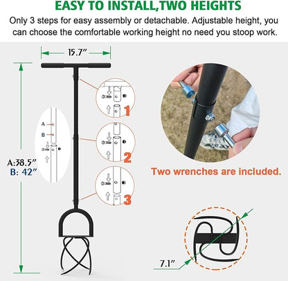 Hand Tiller Garden Claw Twist Tiller Cultivator Tiller Soil Loosener Lawn Aerator, Rototiller, for Garden Bed and Plant Box Cultivator Garden Tools